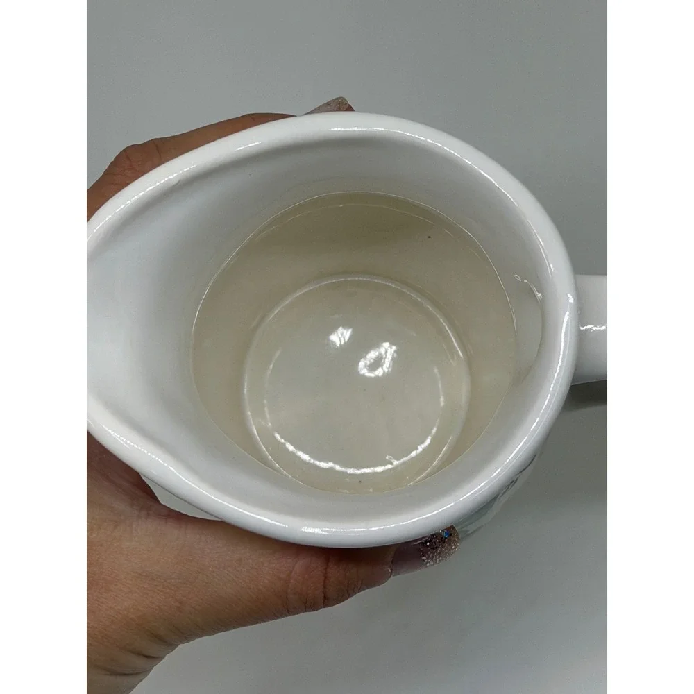 VTG Pfaltzgraff Creamer Pitcher White Grapevine‎ Pattern Stoneware Kitchenware